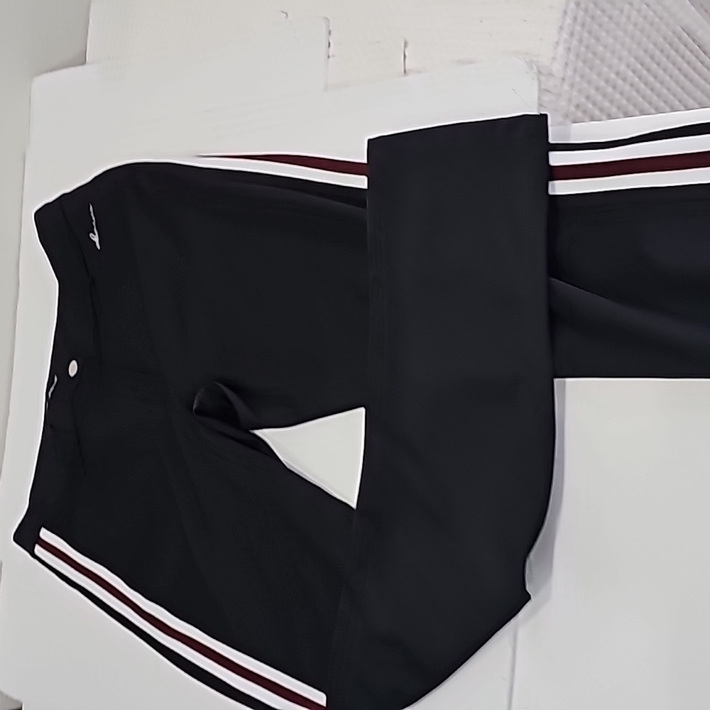Abacus Trenton Mens Golf pants Black with slide strips Size 40 Inseam 31